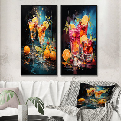 Artful Mixology Cocktail Melody - Cocktail, ensemble de 2 reproductions d'art sur toile
