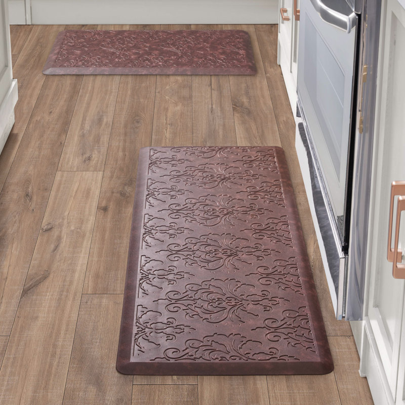 Embossed Soothing Comfort Anti-Fatigue Mat Set, Red