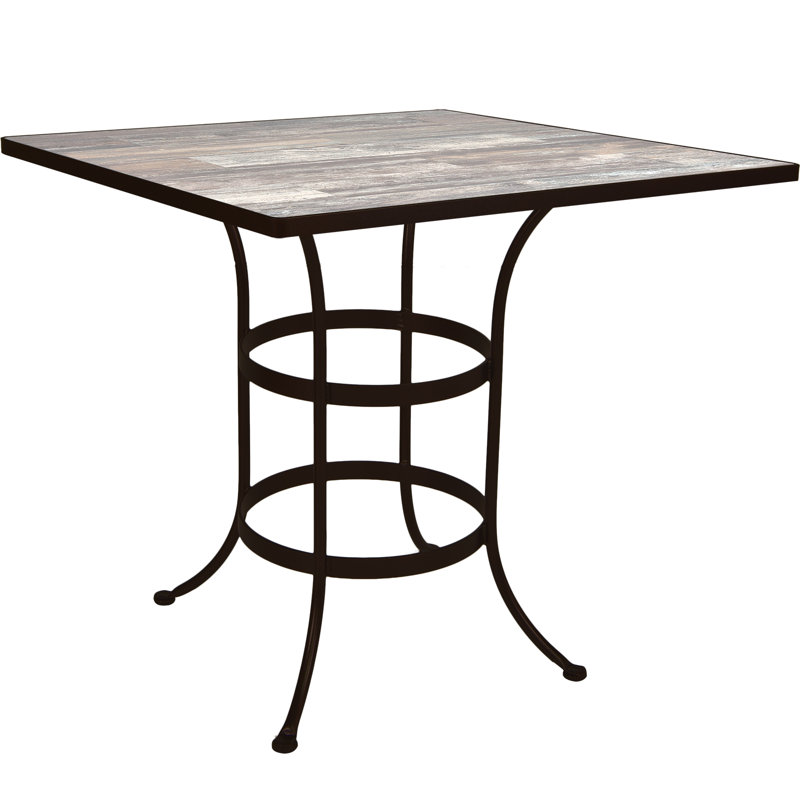 Tables Outdoor Square Bar Table, Carbon Black, Summit Gray
