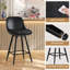 Tabouret de bar 26 po à hauteur de comptoir avec coussin double épaisseur, structure en métal et repose-pieds, tabouret de comptoir pour îlot de cuisine en similicuir-78292065-78292071