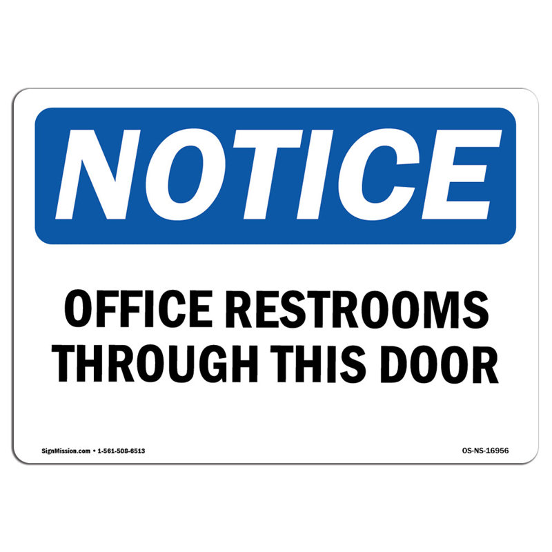Remarquez les bureaux dans les toilettes grâce à ce panneau de porte