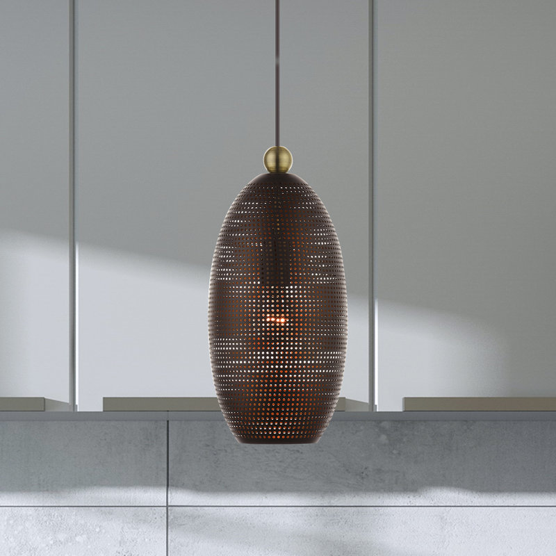 Luminaire suspendu géométrique 1 lumière Bion, Bronze