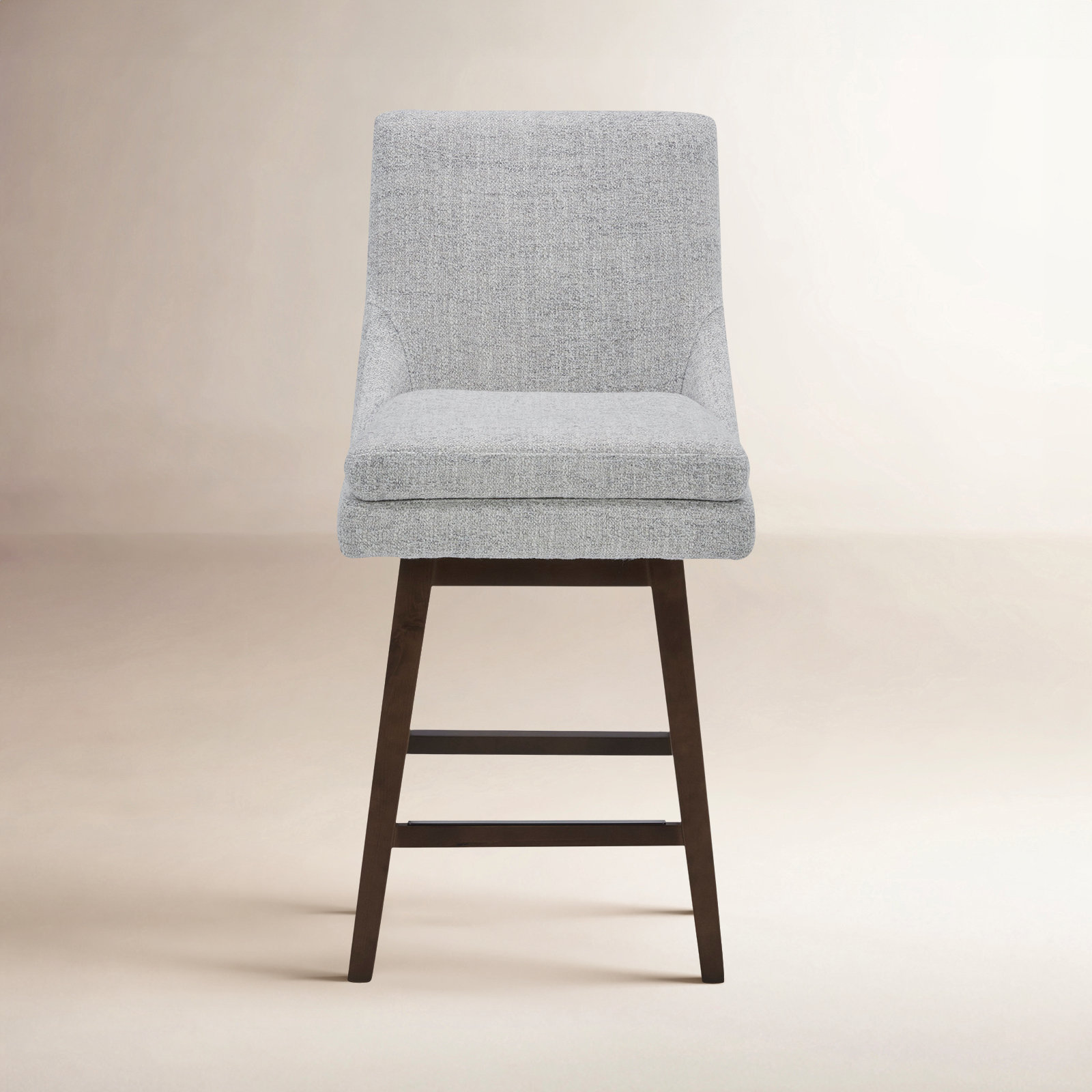 Zahara 26" Swivel Bar Stool, Nathan Gray Heathered/Walnut