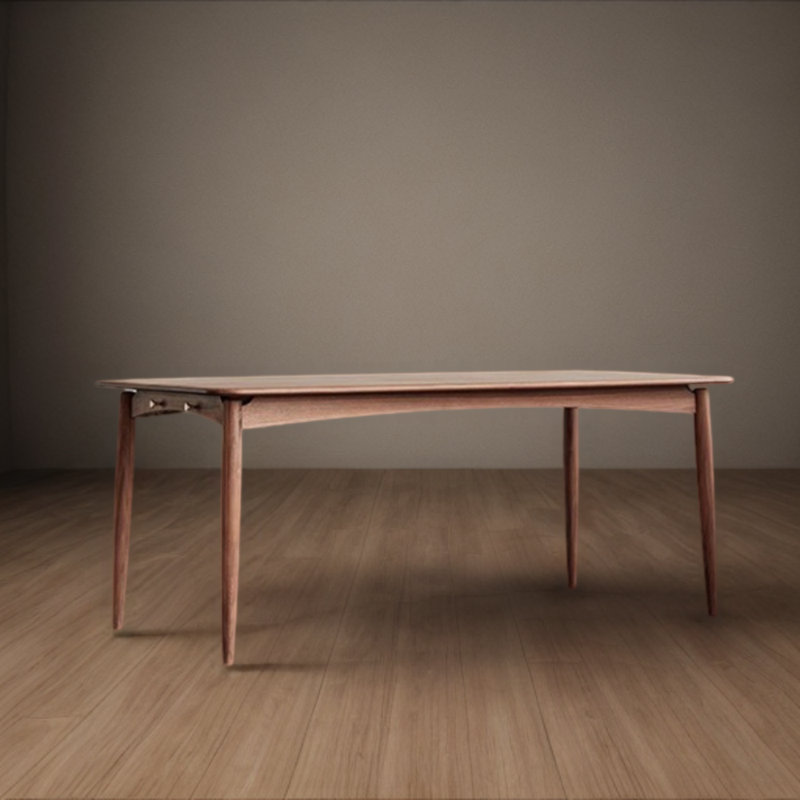 Black walnut utility rectangular dining table, L 31,49 po x L 70,86 po