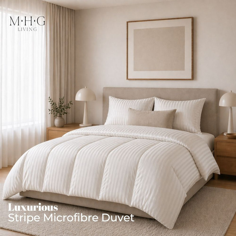 MHG Living Summer Microfibre Duvet 3 Tog with Breathable Hypoallergenic Hollowfibre Filling Cooling- Single/Double/King/Super King