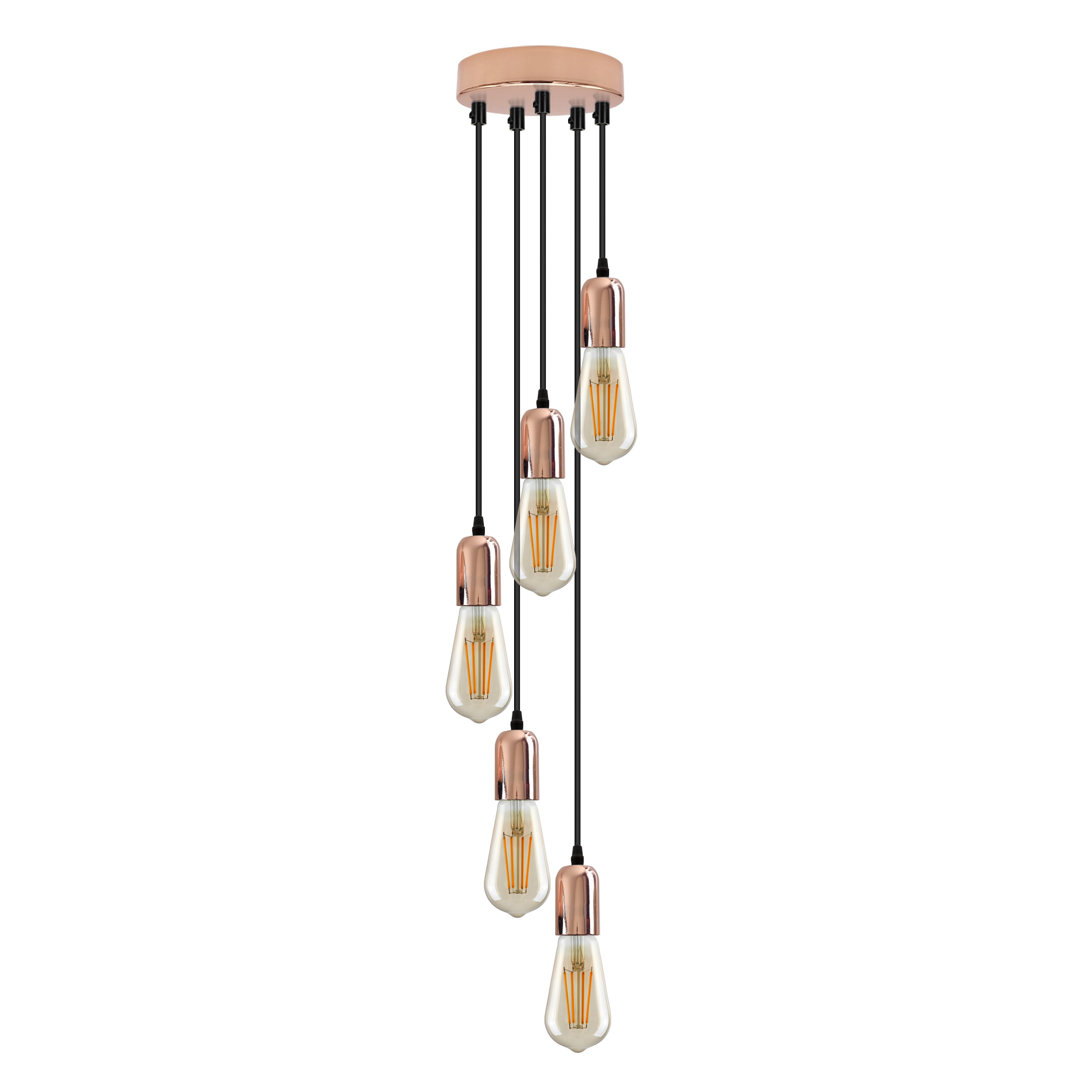 Justen 5 - Light Rose Gold Cluster Pendant