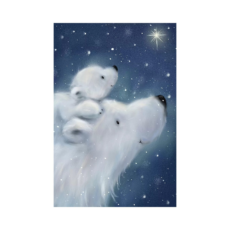 Polar Bear And Cub II by MAKIKO - Wrapped Canvas Gallery-Wrapped Canvas Giclée, 30.48cm H x 20.32cm W