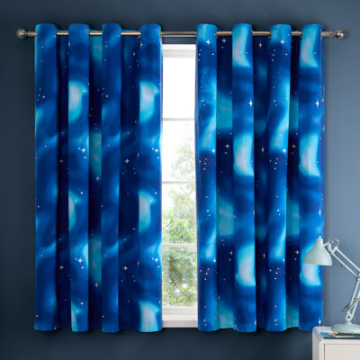 Ombre Stars Fully Reversible Eyelet Curtains