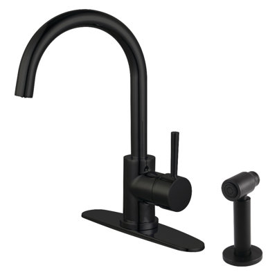Kingston Brass Concord Single-Handle Deck Mount Kitchen Faucet with Side Sprayer