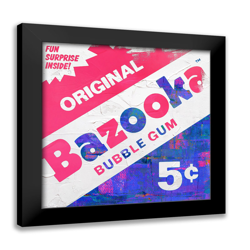 Bubble Gum Pop Art-Giclee on Paper with Black Frame Square, 26" H x 26" W x 2" D