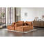 Canapé modulaire à 3 tablettes en velours côtelé brun, forme de L sans os avec méridienne confortable, siège profond, appartement modulaire pour salon, canapé-lit à configuration simple, ensemble de siège en velours côtelé-846257690