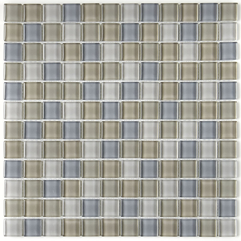 Geneva 1" x 1" Glass Grid Mosaic Wall Tile, Classic Willow Water