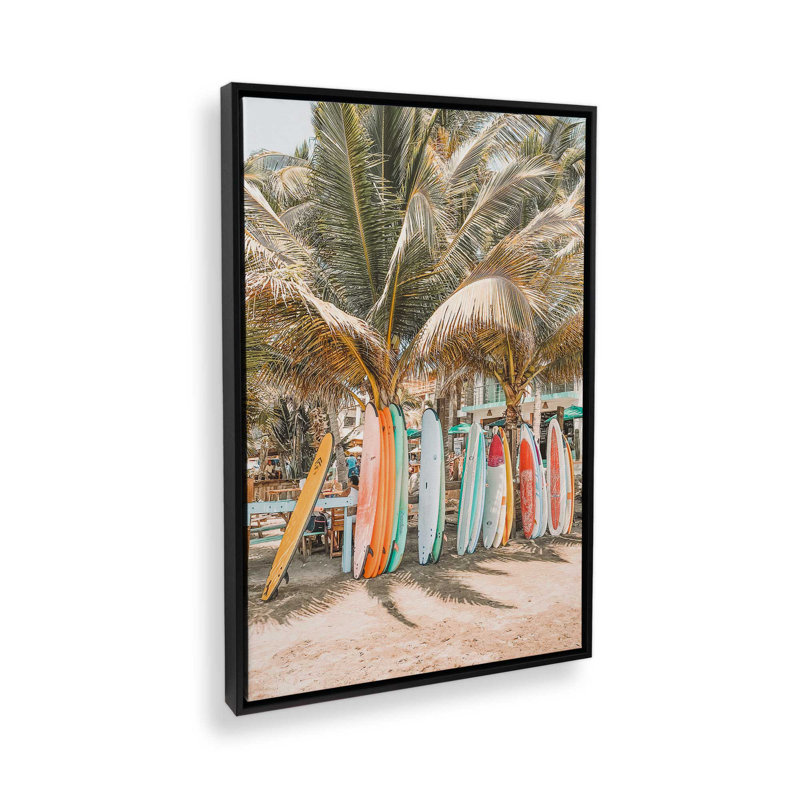 Surf's Paradise, reproduction sur toile, Cadre flottant noir satiné, H 18,75 po x l 12,75 po x P 1,75 po