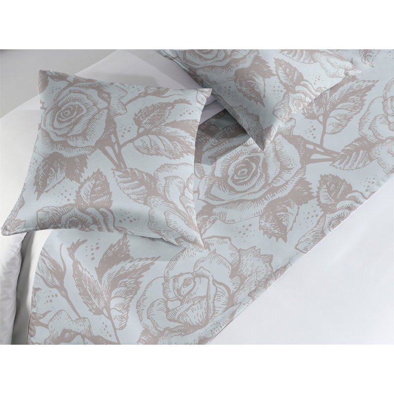 Ensemble de chemin de lit Ambesonne Delicate Roses Simple Boho Petals, Très grand lit