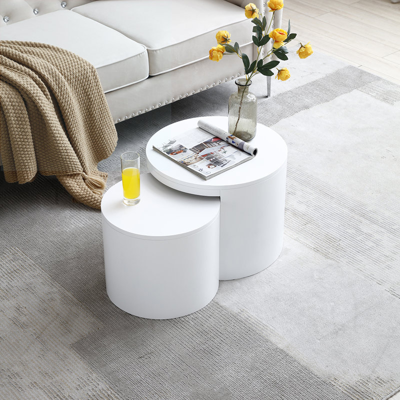 ensemble de 2 tables gigognes, Blanc