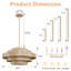 Lustre tambour en bois 18,9 po 4 lumières