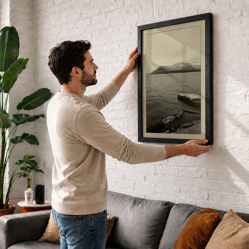 Driftwood Shore Minimalist - Print, A2 - 59.4 x 42.0 cm, Black