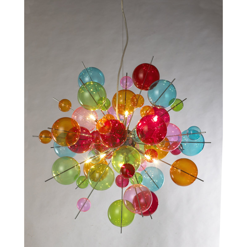 Abertamy 10 - Light Sputnik Chandelier, Multi Coloured