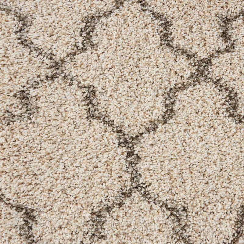 Tapis à poil long crème à motif géométrique Linton, Rectangle 7 pi 10 po x 10 pi 10 po