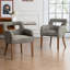 Chaise de salle à manger rembourrée avec accoudoirs-736720999
