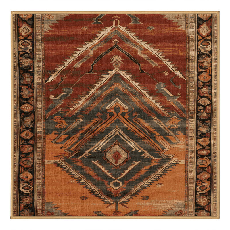 Machine Washable Persian Brown Area Rug, Square 4'