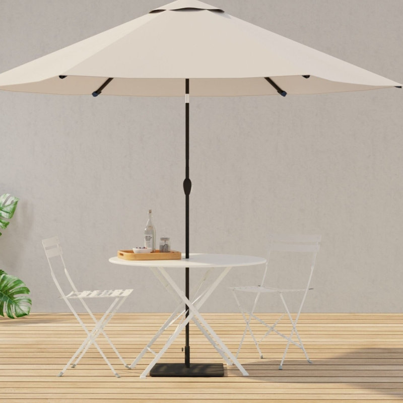 Modern White 30" Round Folding Outdoor Table with Space-Saving Fold-Flat Design, White