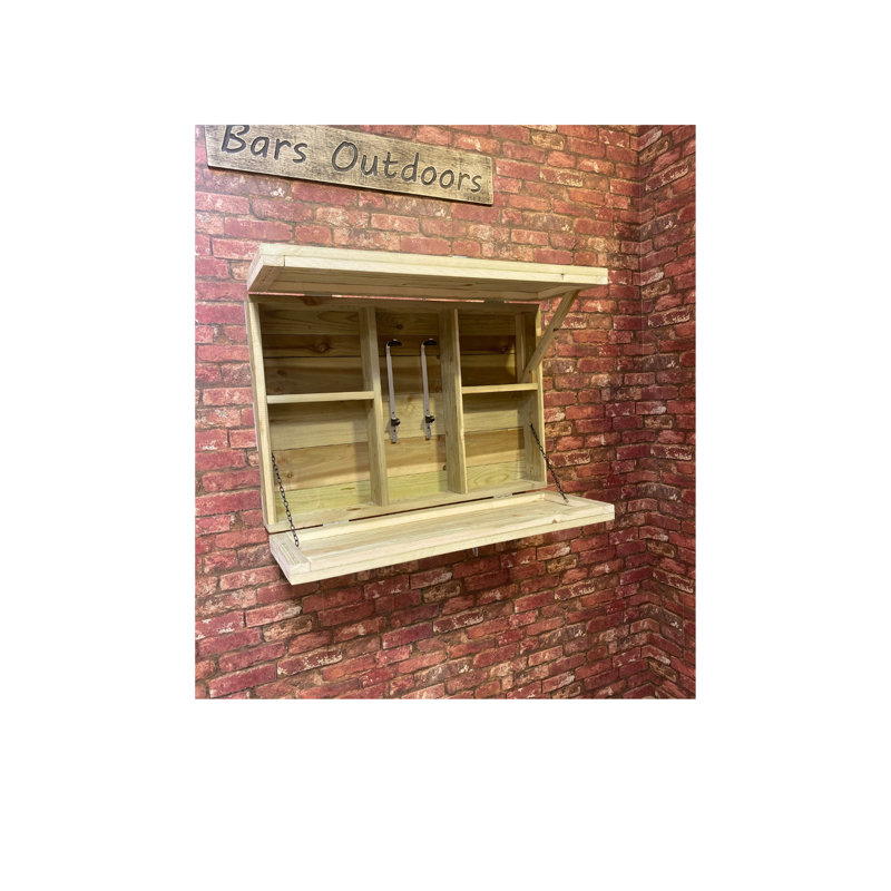 Kizer 95cm Solid Wood Bar Cabinet