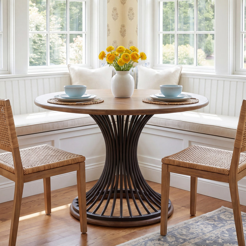 Lieb Acacia Round Dining Table, 48" L x 48" W