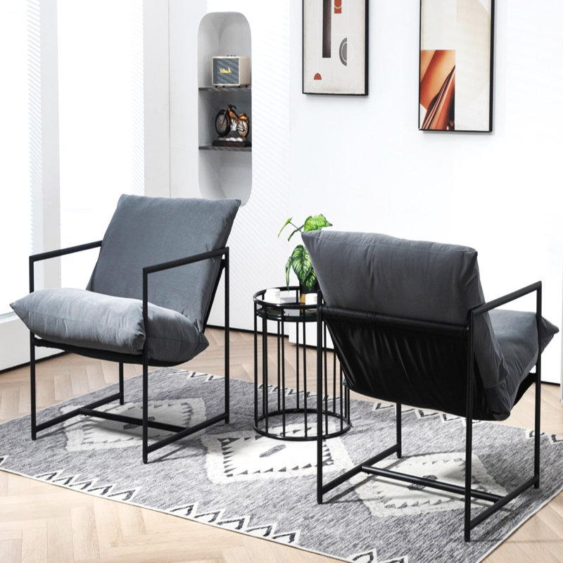 Fauteuil d'appoint élégant en velours moderne, Gris