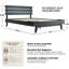 Structure de lit double, lit plateforme en bois massif avec tête et pied de lit, conception à 12 lattes robustes avec pieds centraux en métal, antidérapant et silencieux, pas de sommier tapissier, finition chêne ébène-401686244-401686245