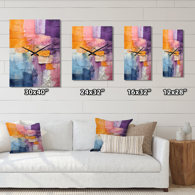 Jabaree - Abstract Wall Clock, H 32 po x l 16 po
