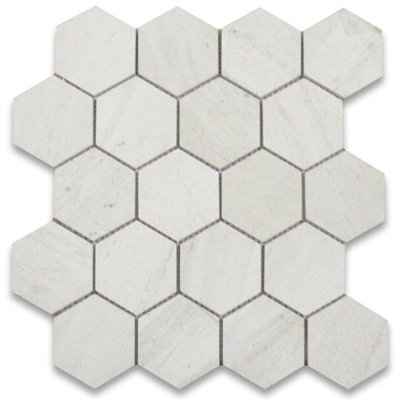 Carreau de mosaïque en marbre nid d'abeille 11 po x 12 po Moleanos