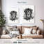 Tête de lion Brampt noir et blanc-108252047