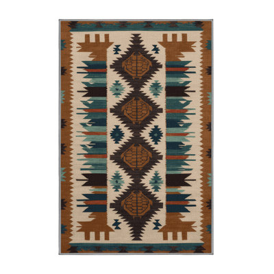 Washable Desert Tortoise Southwestern Area Rug