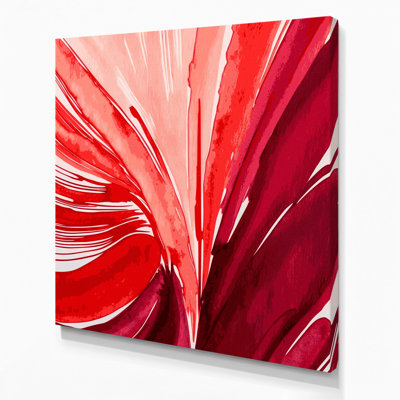 Aquarelle abstraite 49, art mural sur toile rose