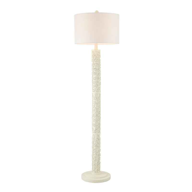 61.5'' Rustic Farmhouse Floor Lamp with Drum Shade