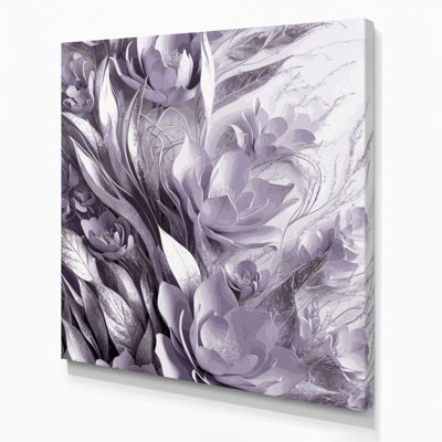 "Abstract Florals" 42, art mural sur toile bleue