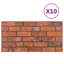 Panneaux muraux 19,7 po en fausse brique - paquet de 10