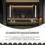 Meuble-lavabo mural 47,24 po en bois d'hévéa vert foncé avec miroir-639436540