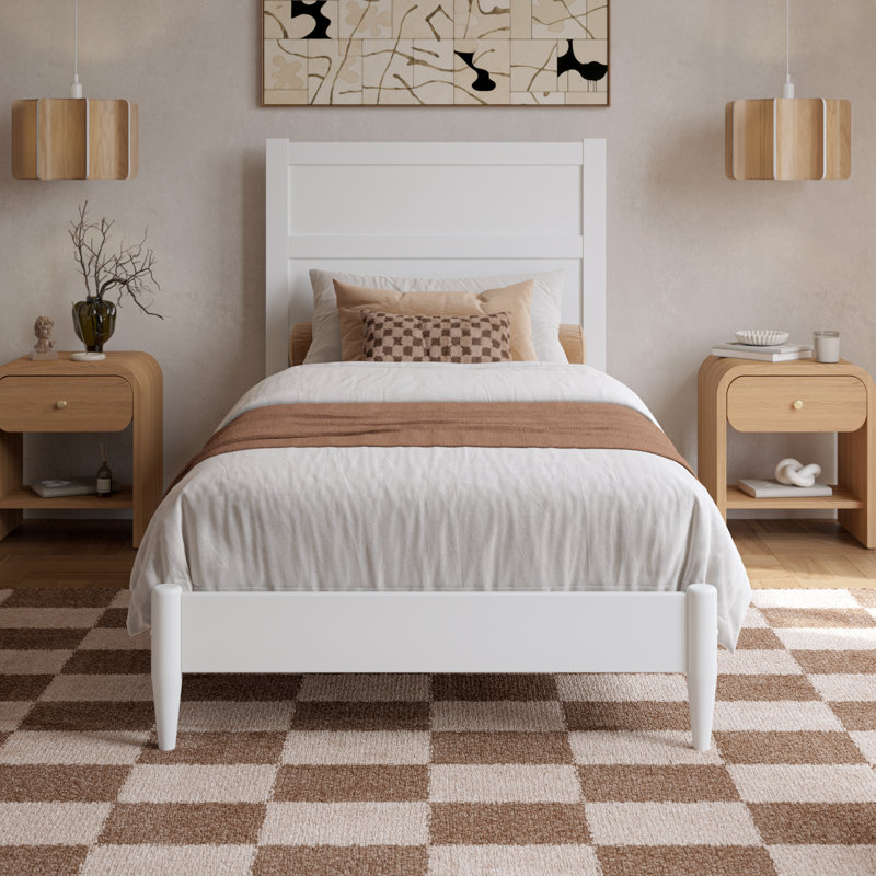 Lit plateforme Aveline, Très grand simple, Blanc