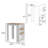 Kitchen Island 41" H, 2 Bottle Organizer And Shelf