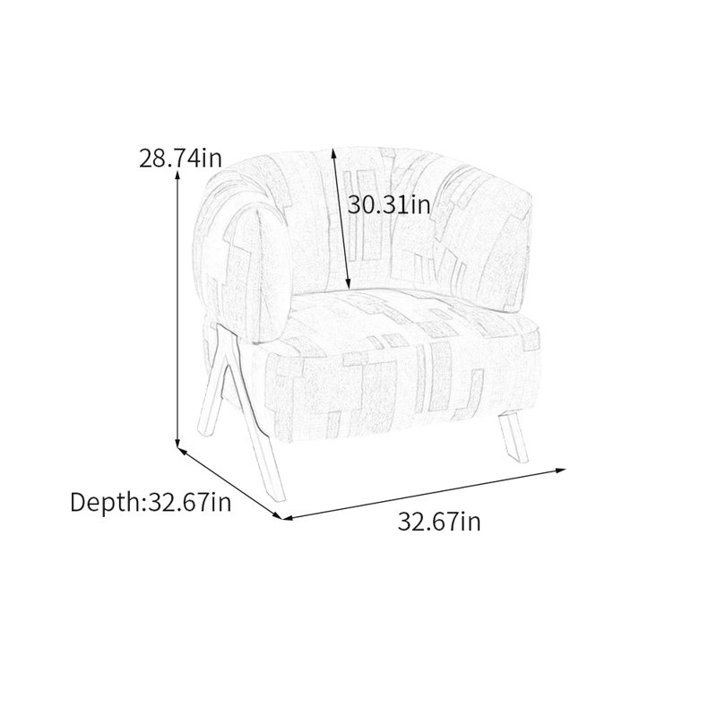 Chaise d'appoint élégante avec accoudoirs arrondis, Kaki