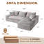 Canapé modulaire Boneless de 103 po sans assemblage requis avec coussins-486931213-488336058