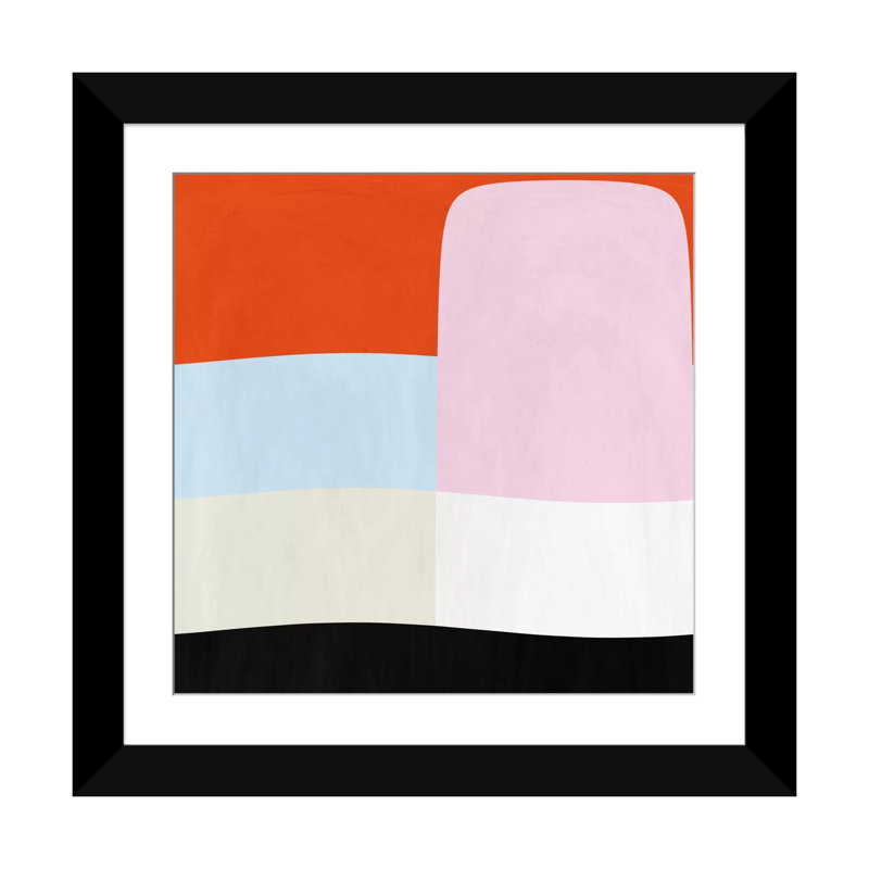 Albree Modern Spumoni, impression sur toile, H 16 po x l 16 po x P 1 po, Papier beaux-arts encadré noir, Blanc
