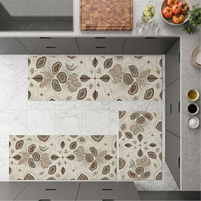 Tapis de cuisine lavables antidérapants Botanical Feather