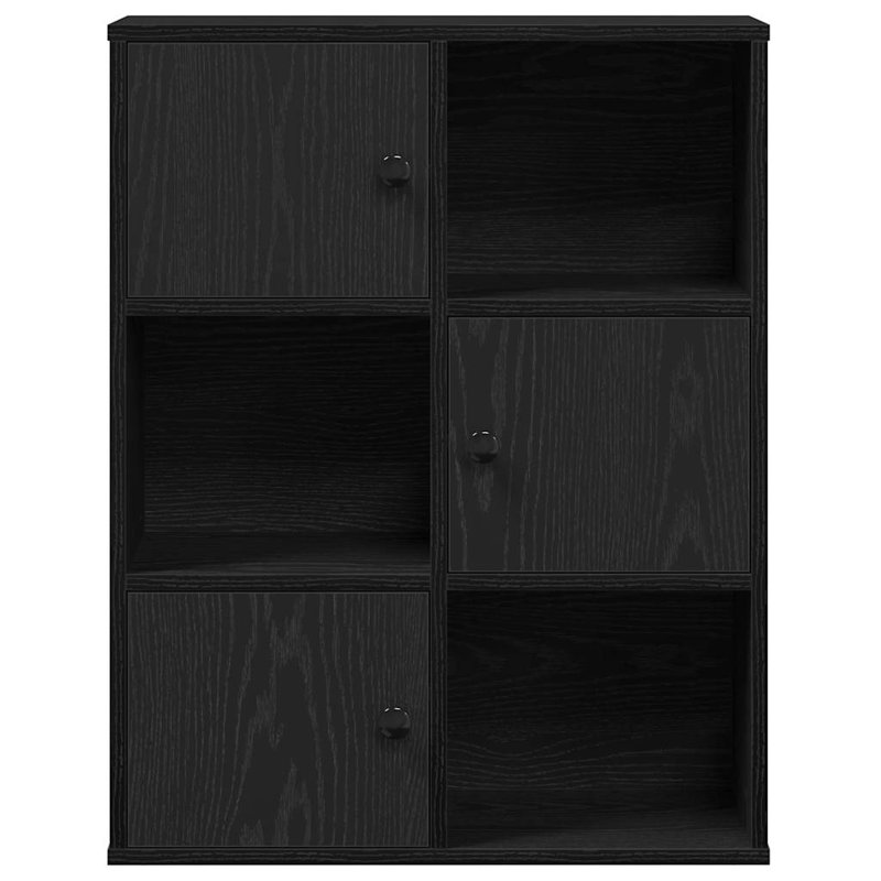 Bookcase 60X24x76.5 Cm Engineered Wood, Black Oak