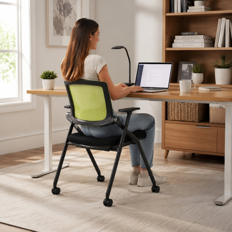 Chaise de bureau de conférence pliable, Jaune