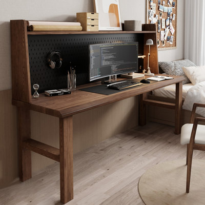 Nut-brown Rectangular Solid Wood writing desk