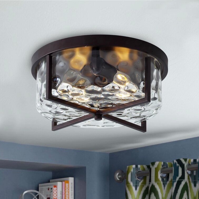 Hawkinsville 2 - Light 12.99'' Caged Drum Flush Mount