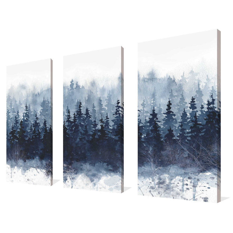 "Indigo Forest", ensemble de 3 impressions sur toile